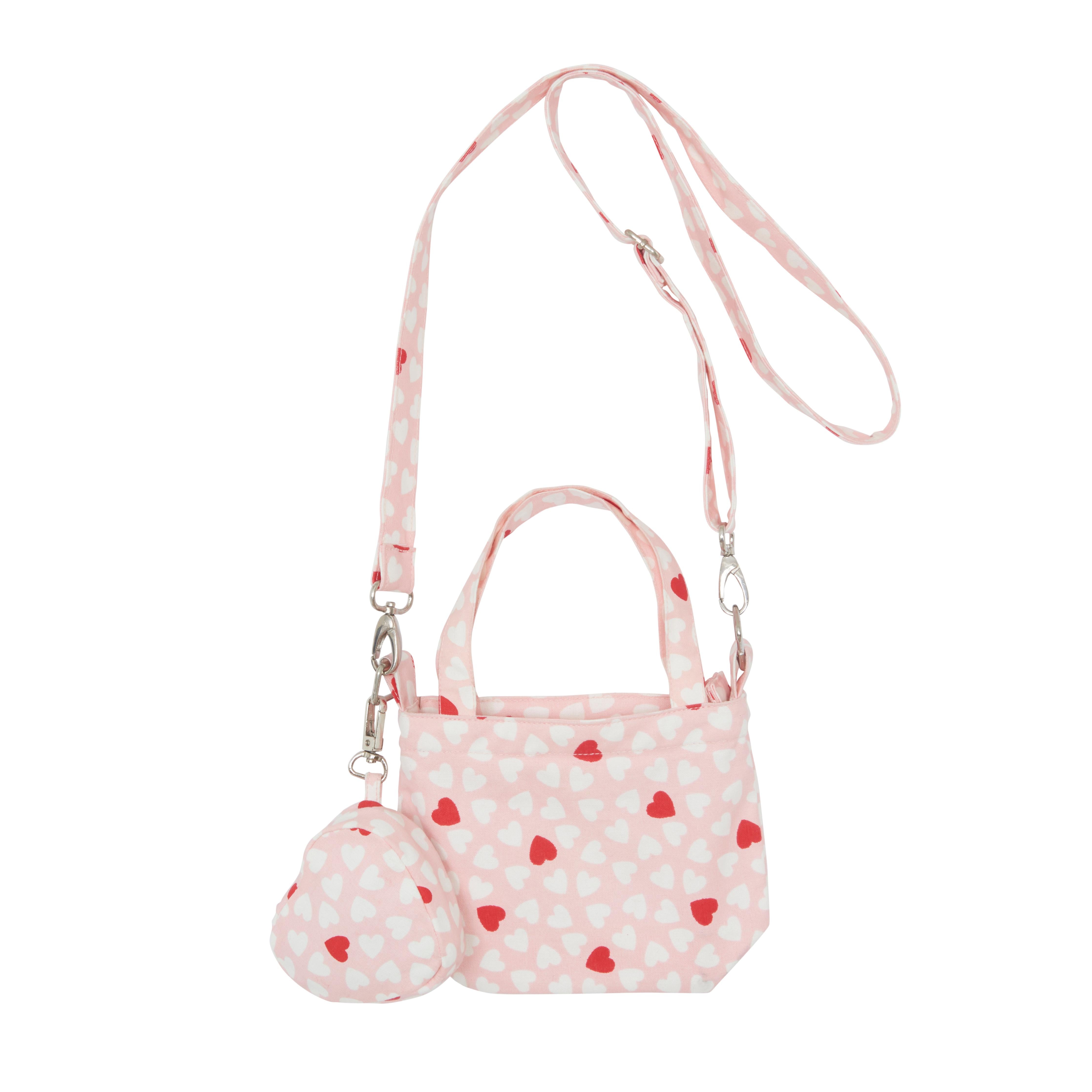 Petit sac Chloé cœur rose en toile 100% coton