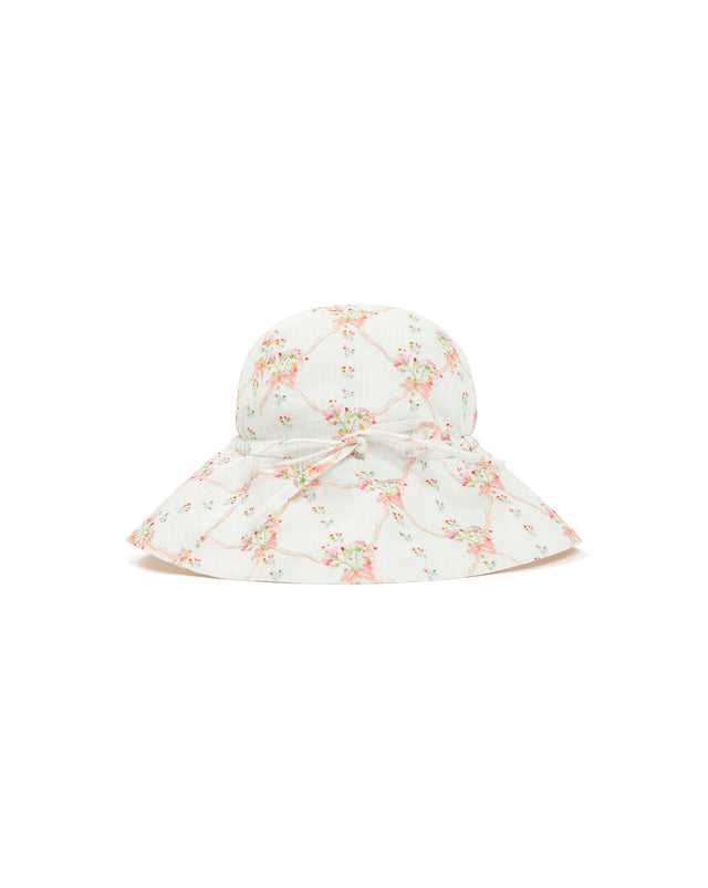 Chapeau - Tsar rose coton façonné imprimé - Image principale