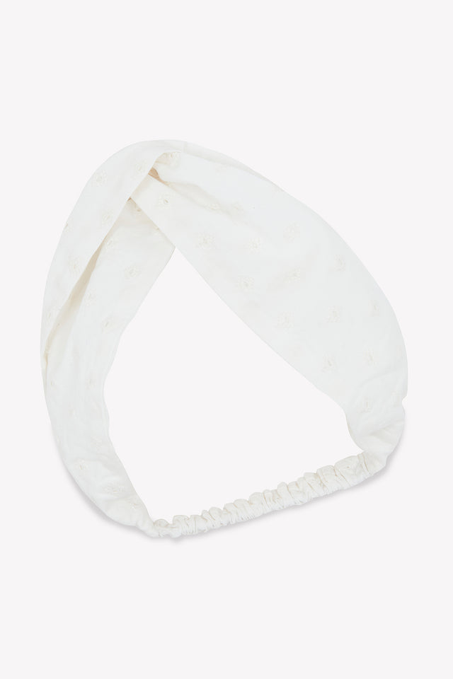 Turban - blanc voile façonné - Image principale