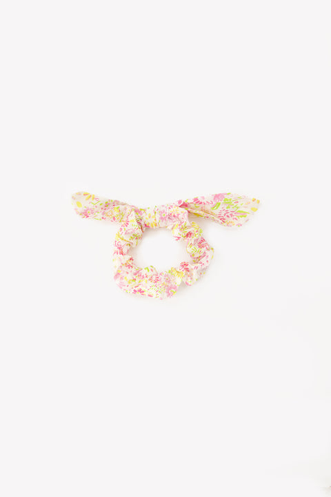 Chouchou - noeud fleurs voile de coton - Image principale