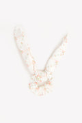 Chouchou - long rose voile façonné imprimé Antoinette