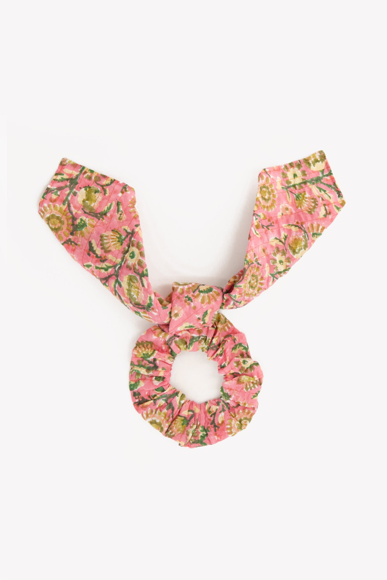 Scrunchie - Long Pink Lurex cotton sail