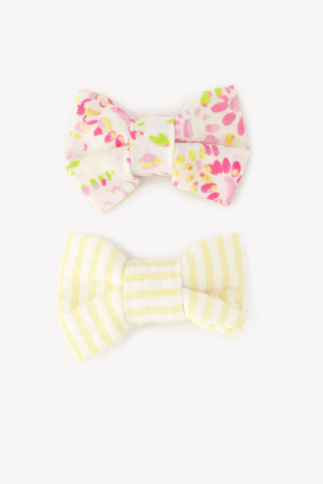 Mini Barrettes - fleurs voile de coton imprimé - Image principale