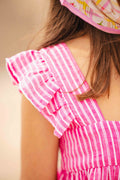 Top - Elisa rose voile de coton rayures elo