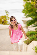Top - Elisa rose voile de coton rayures elo