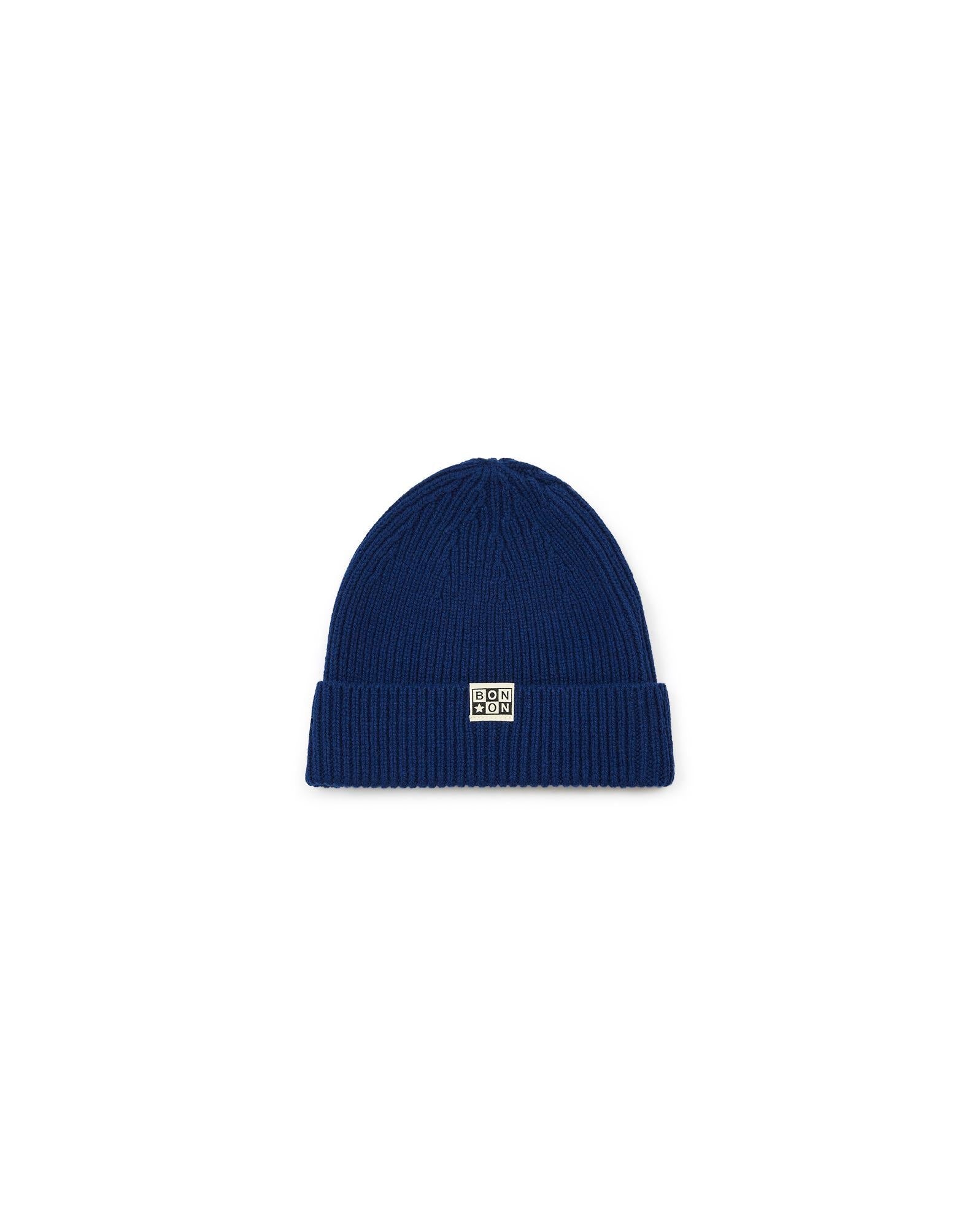Bonnet bleu en tricot
