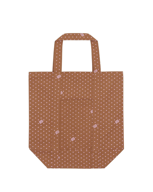 Large shopping bag - Etoile brown in cotton canvas - Image principale