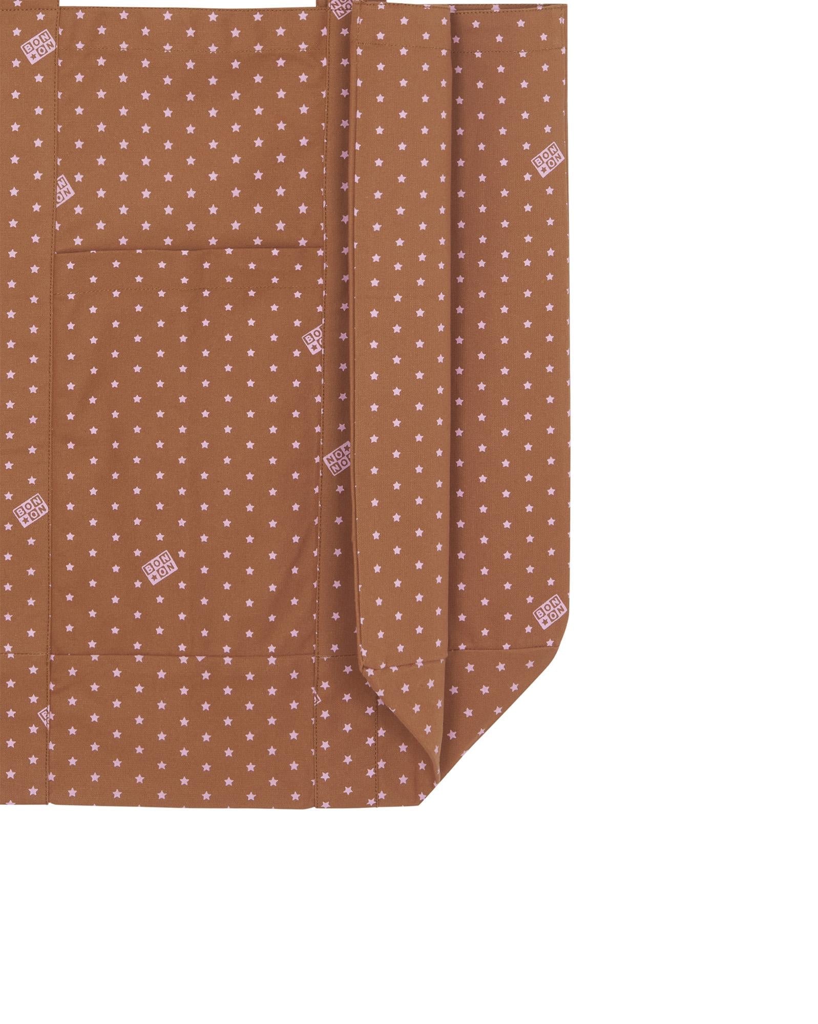 Grand Cabas Etoile marron en toile de coton