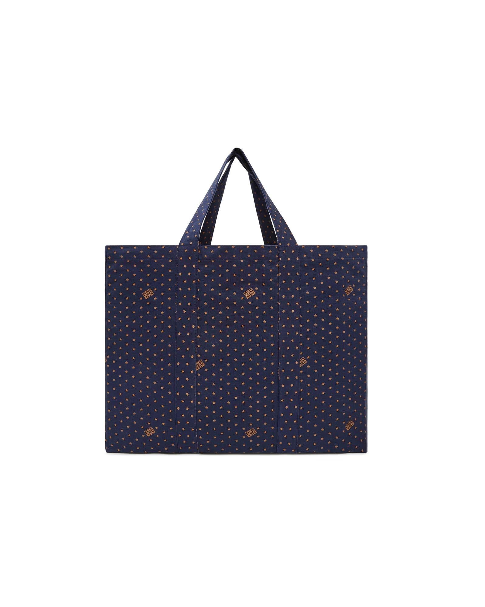 Grand Cabas Semi Navy en toile de coton