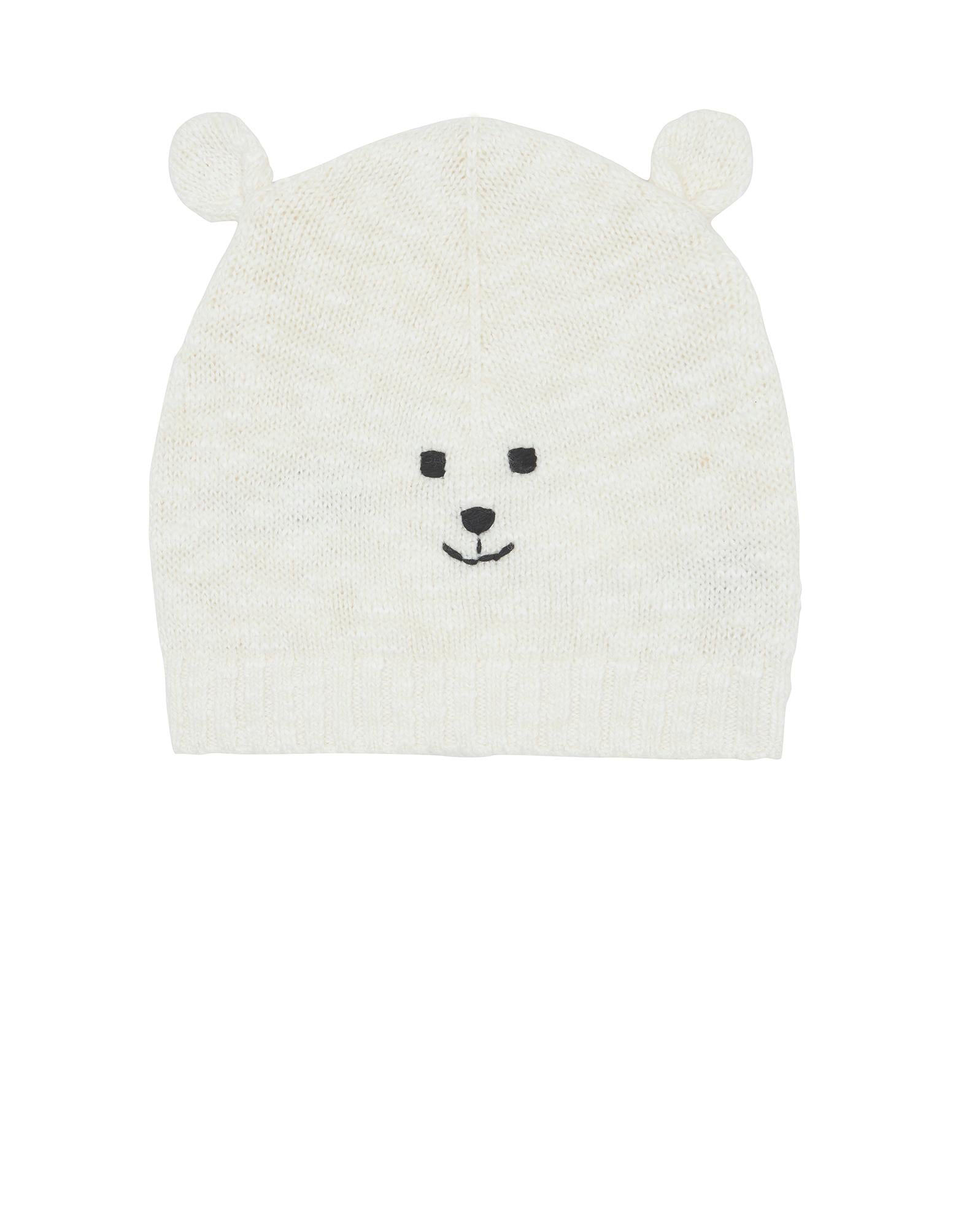Bonnet Teddy beige en maille jacquard