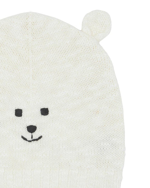 Bonnet - Teddy beige en maille jacquard - Image principale