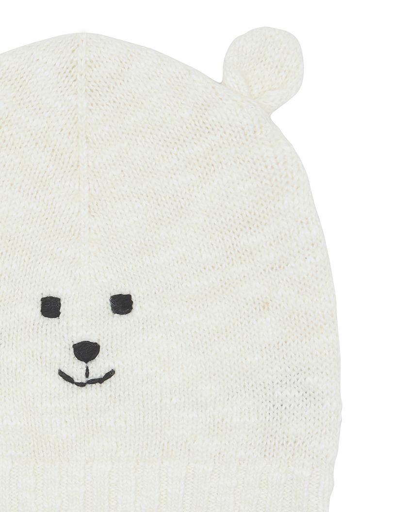 Bonnet Teddy beige en maille jacquard