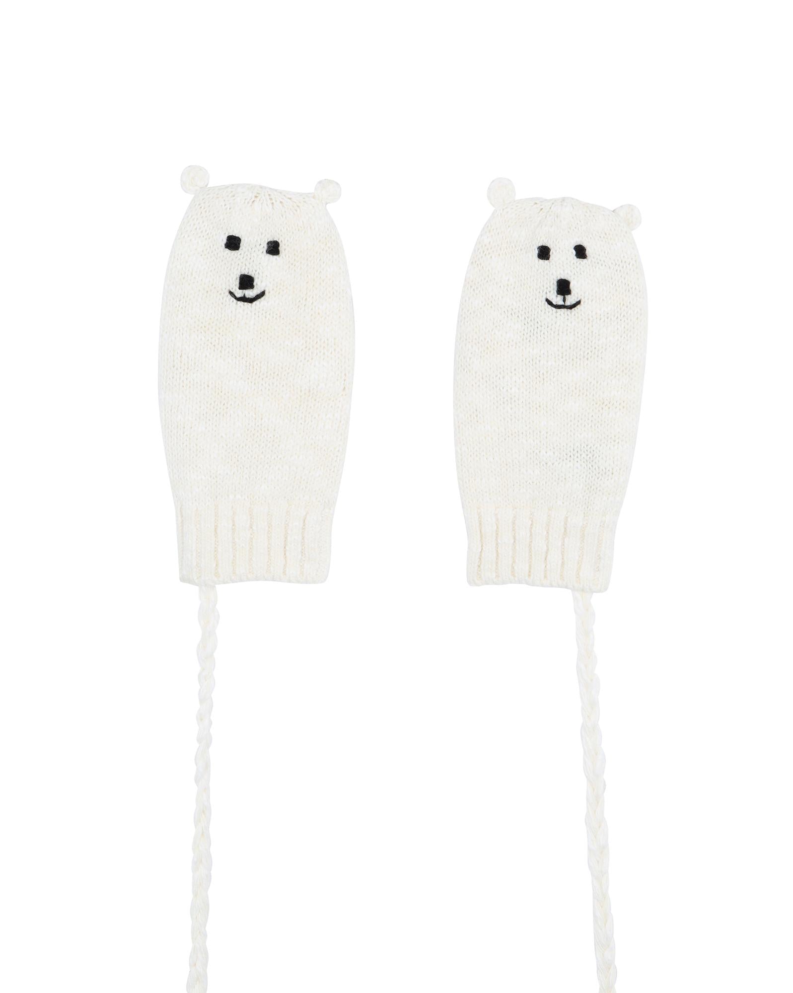 Mitten Teddy beige en maille jacquard