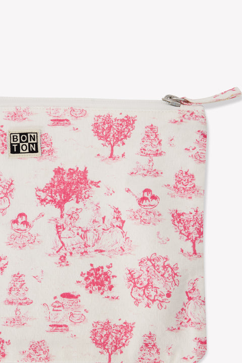 Trousse - Thaïs rose toile de coton imprimée - Image principale