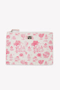 Trousse - Thaïs rose toile de coton imprimée