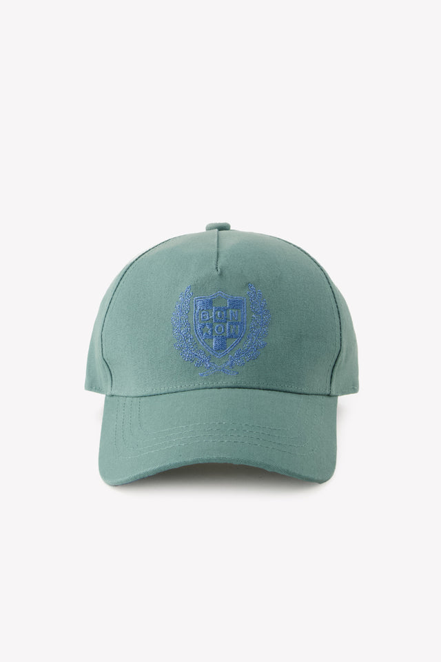 Cap - MONA green cotton embroidered - Image alternative