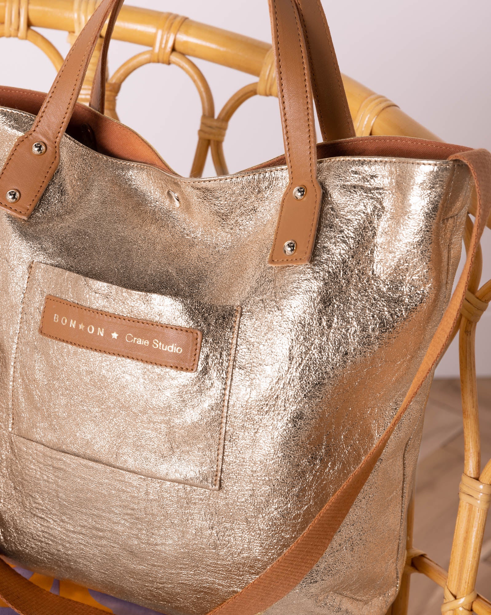 Cabas Ruban Doré Femme BONTON x CRAIE STUDIO