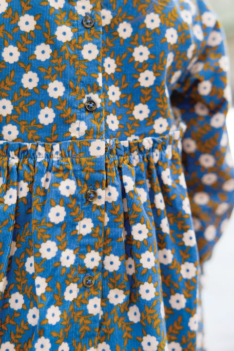 Robe - Dada bleu imprimé fleuri - Image principale