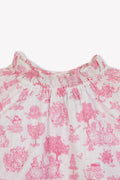 Robe - Dahli rose Bébé coton façonné imp toile jouy