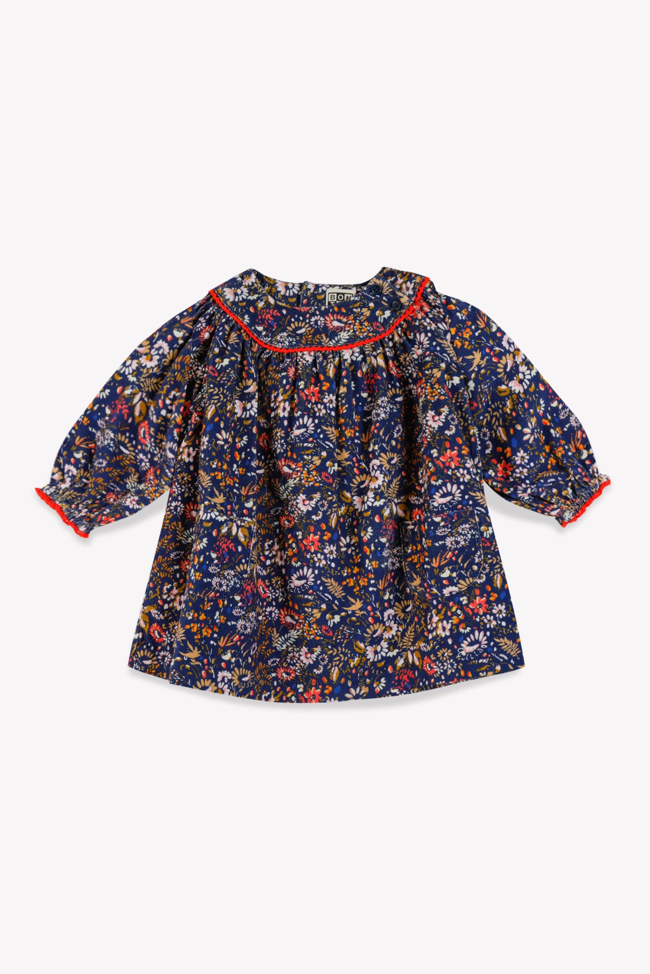 Dress - Dada Navy flowery in Velvet