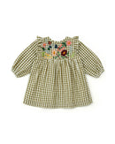 Robe - Sun verte Bébé en lurex imprimé vichy