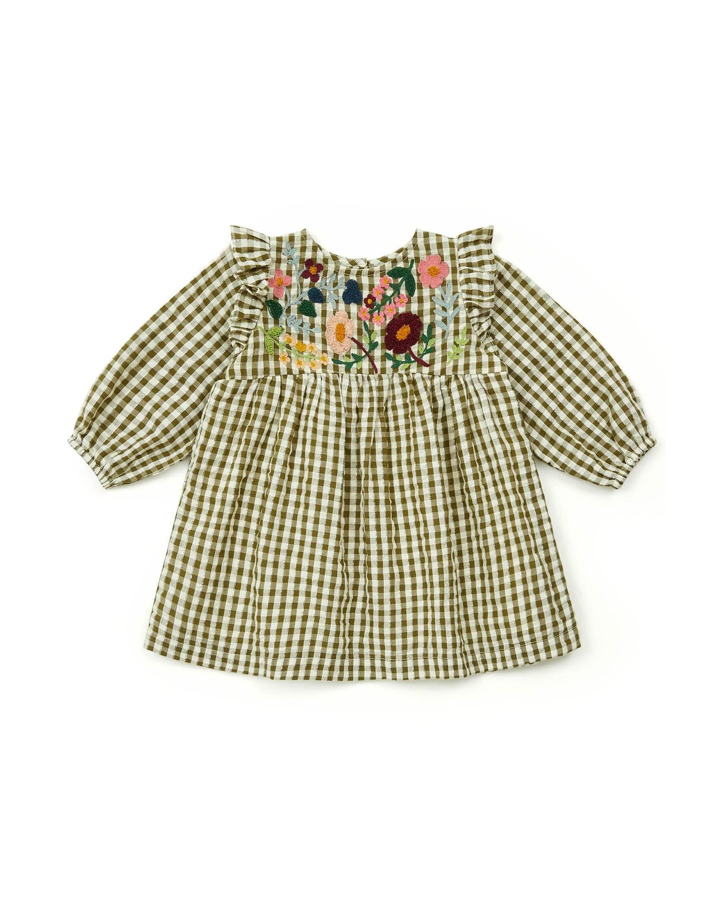 Dress - Sun green Baby in lurex Print Two-tone gingham