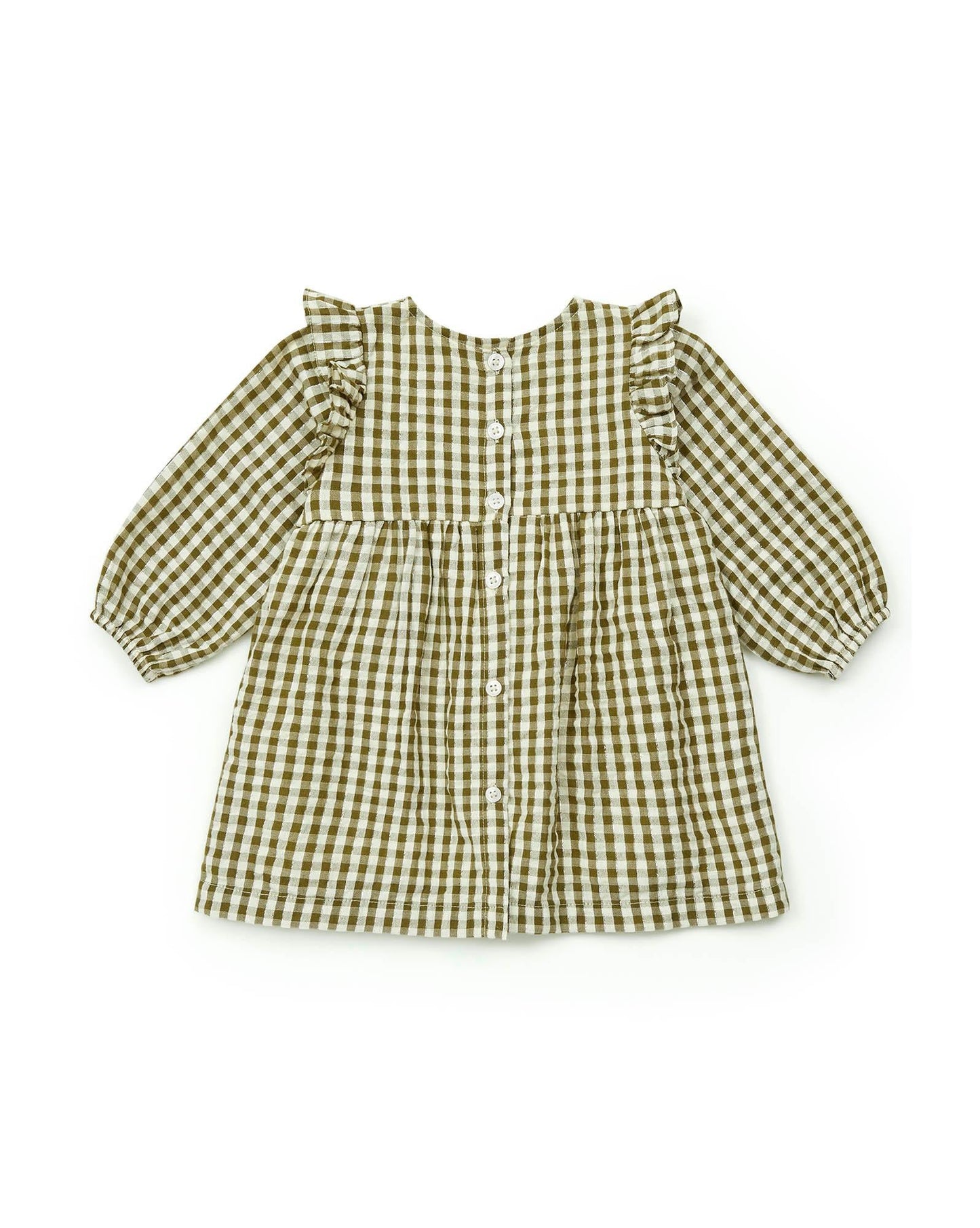 Dress - Sun green Baby in lurex Print Two-tone gingham