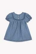 Robe - Emma bleue Bébé chambray coton