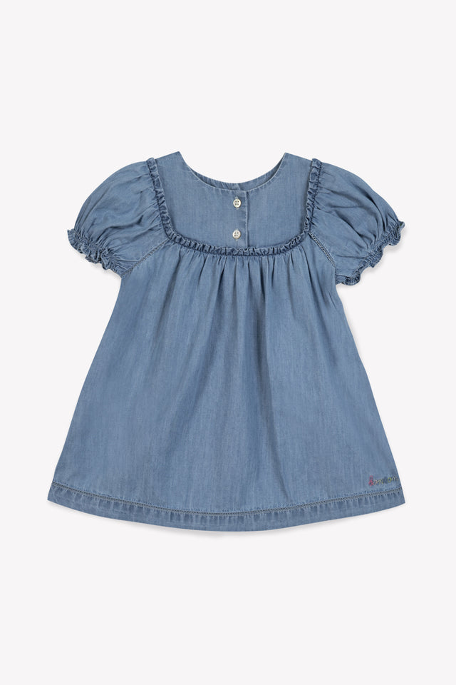 Robe - Emma bleue Bébé chambray coton - Image principale