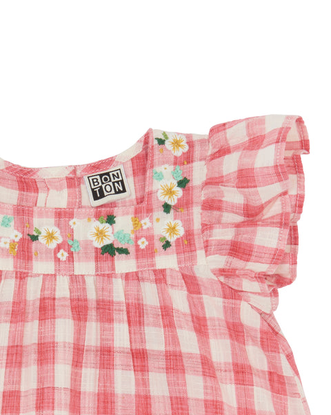 Robe - Nopnop rouge Bébé coton et lyocell imprimé - Image principale
