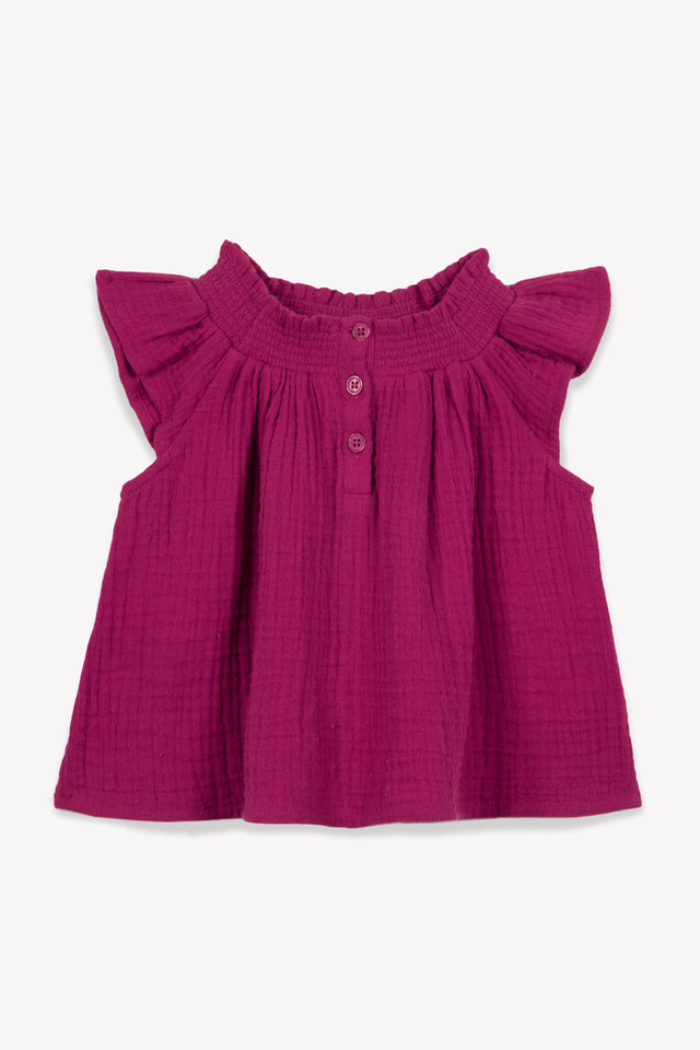 Blouse - Perrine Fuschia Baby Organic cotton gauze - Image principale