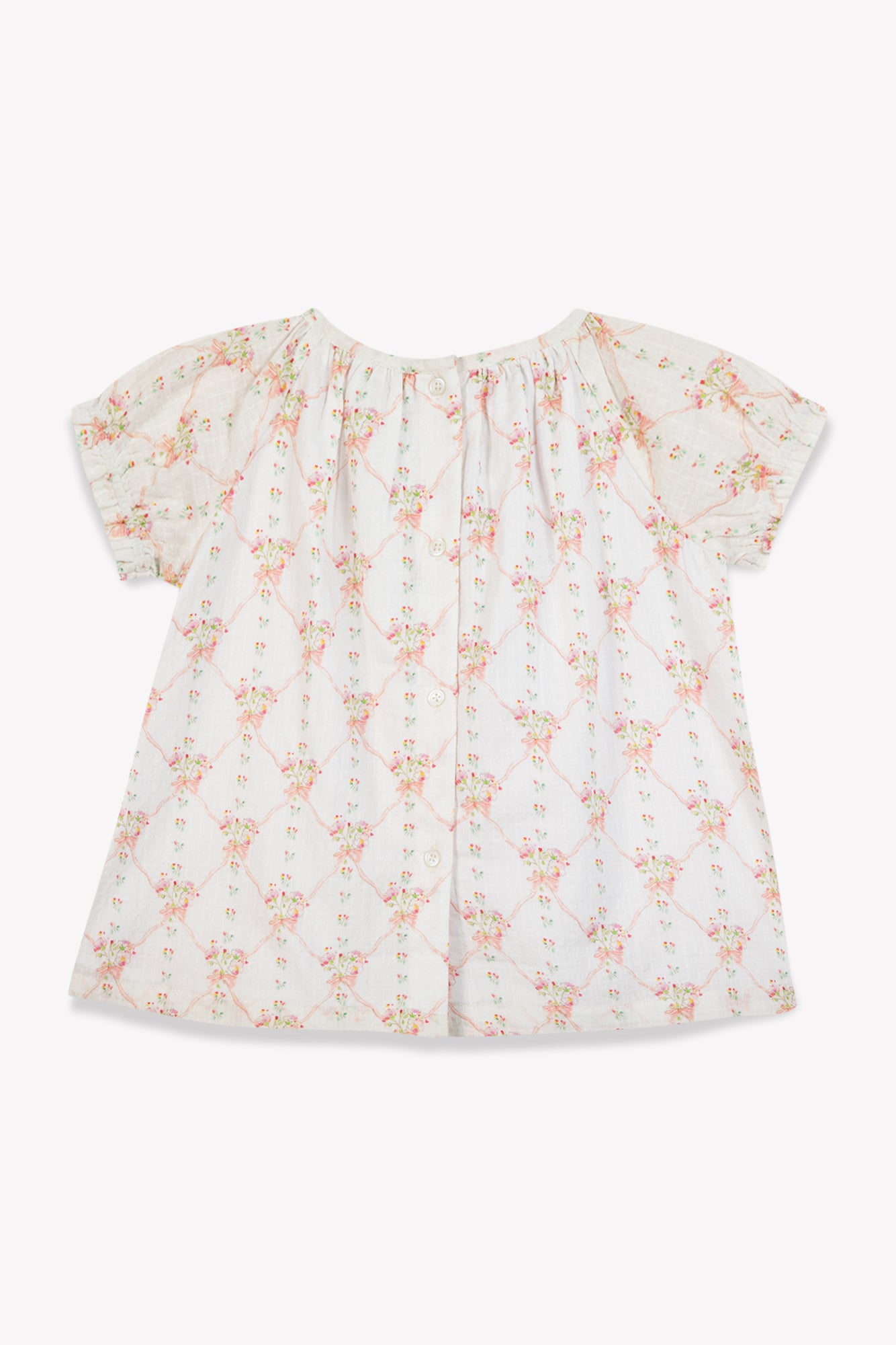 Robe - Colombe rose Bébé coton imprimé Antoinette