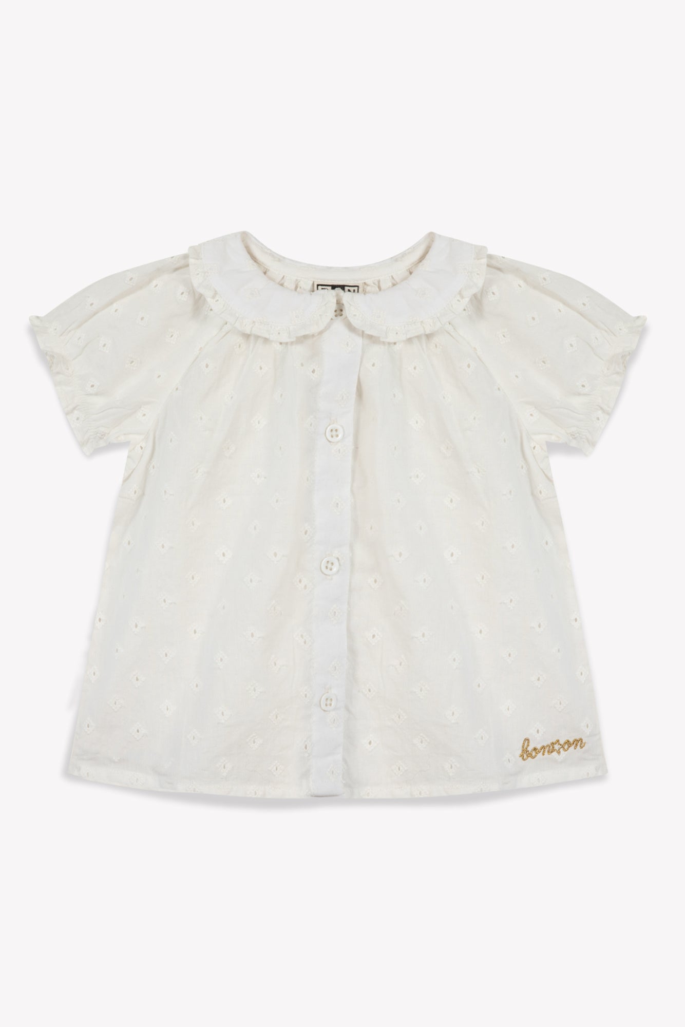 Blouse - Aria blanche Bébé coton façonné