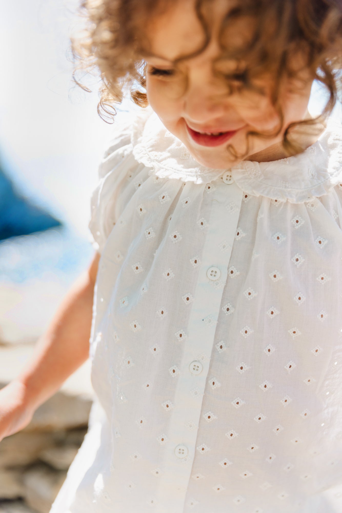 Blouse - Aria blanche Bébé coton façonné