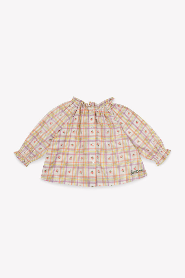 Blouse - Reina Pink Baby Slub cotton Print - Image principale