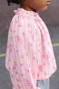 Blouse - Reina Pink Clear striped flowery