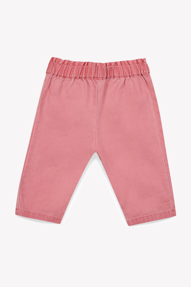 Trousers - Gina Pink Baby Cotton and linen canvas - Image principale
