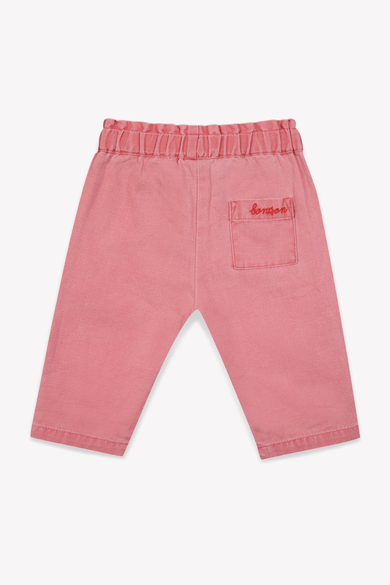 Trousers - Gina Pink Baby Cotton and linen canvas