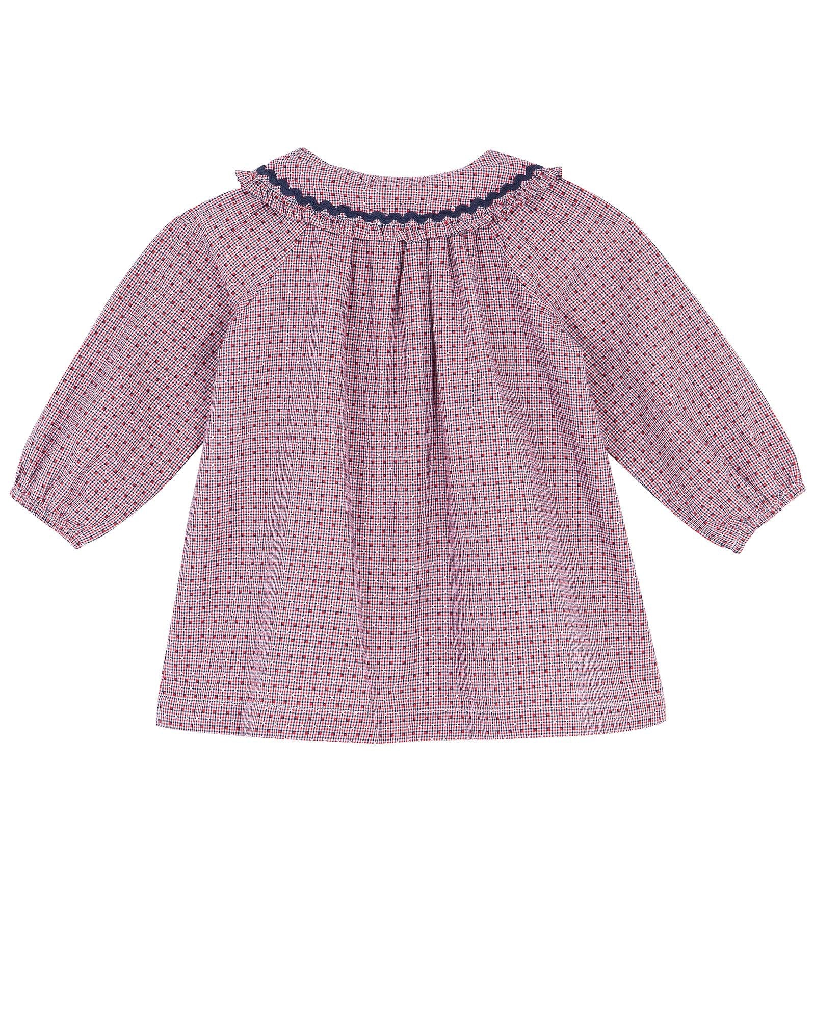 Robe Mini Heidi bleue bébé en chambray à carreaux