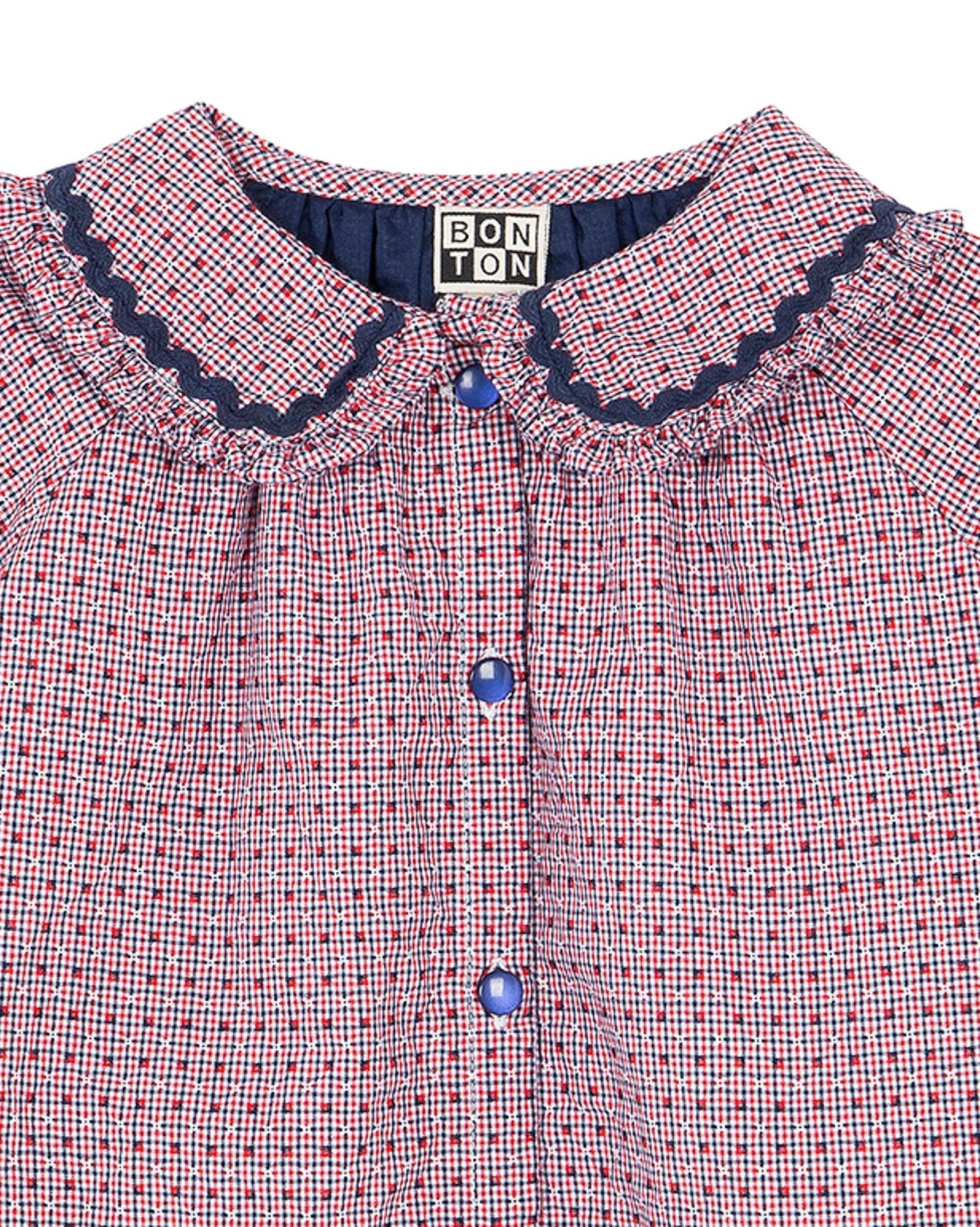 Robe Mini Heidi bleue bébé en chambray à carreaux