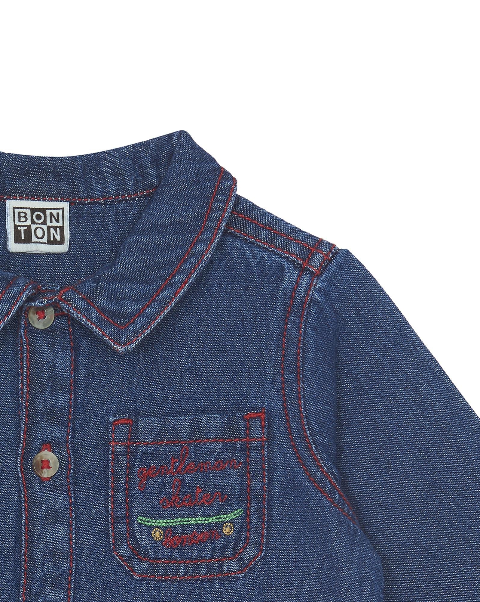 Chemise Pan bleue bébé en denim