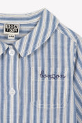 Chemise - Pan ecruBébé voile de coton rayé bleu