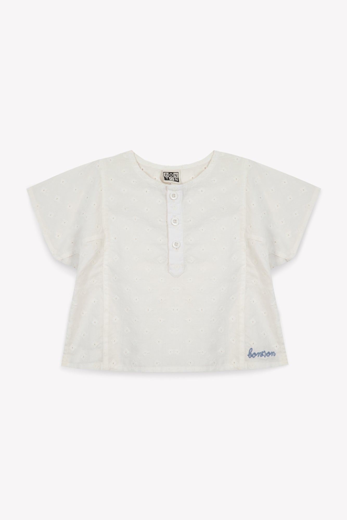 Blouse - Kurta blanche Bébé coton façonné