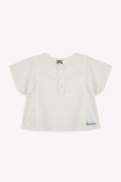 Blouse - Kurta blanche Bébé coton façonné - Image principale