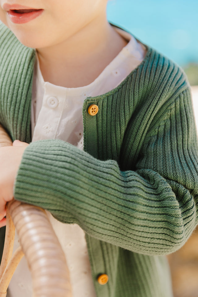 Cardigan - Mouton vert Bébé coton organique - Image principale