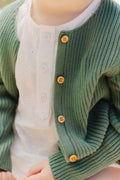 Cardigan - Sheep Green Baby organic cotton