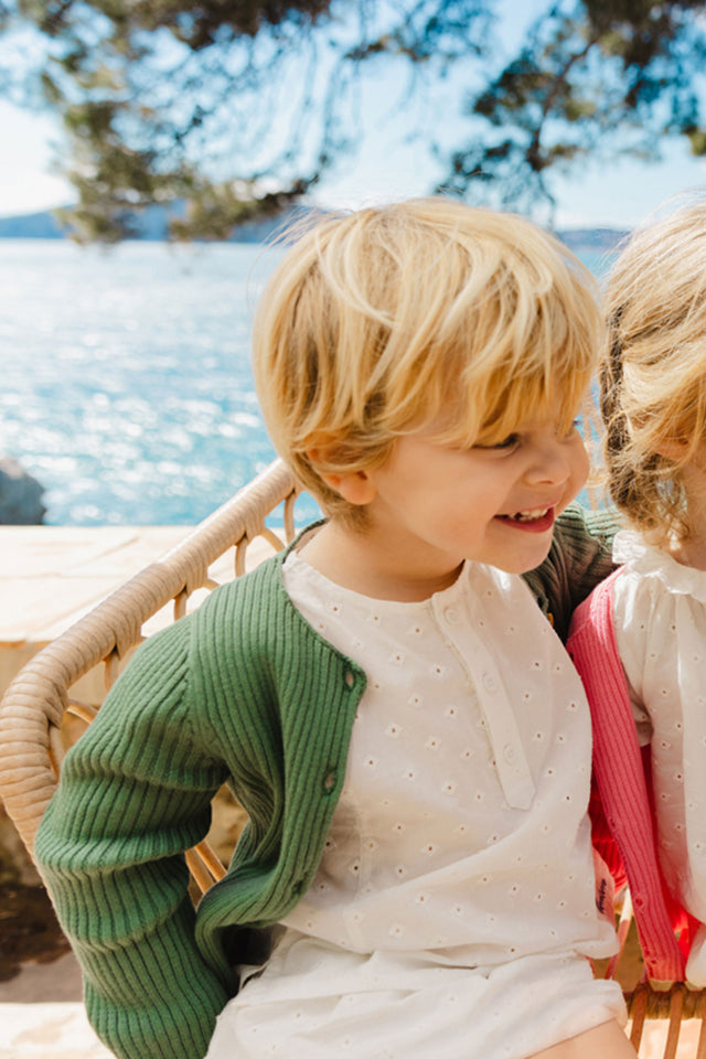 Blouse - Kurta blanche Bébé coton façonné - Image principale