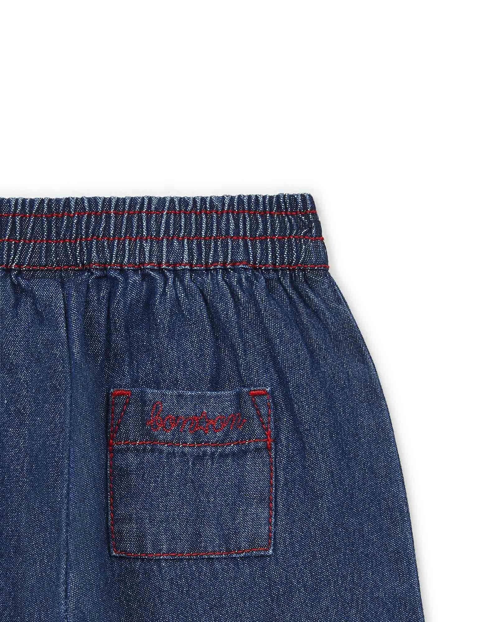 Pantalon Biscotte bleu bébé en denim brut