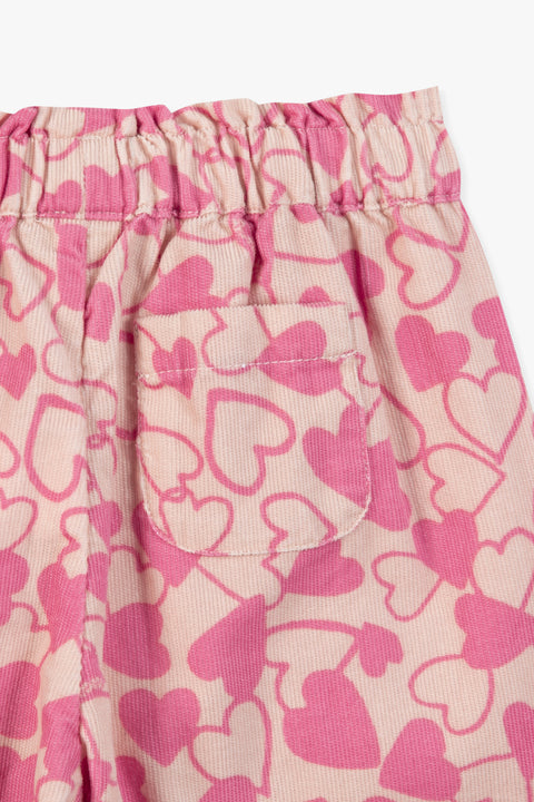 Pantalon - Biscotte en velours imprimé cœur - Image principale