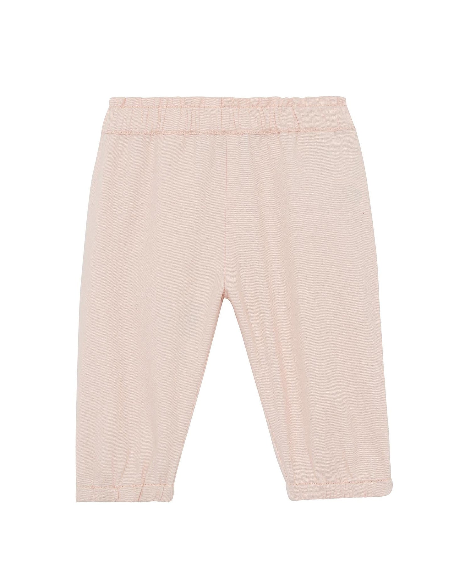 Pantalon - Biscotte rose Bébé en twill 100% coton gratté